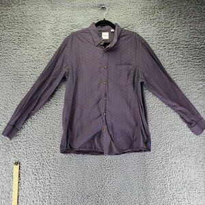 Rowm Shirt Men’s Size Large Purple Geometric Long Sleeve Button-Down